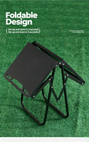 Table de camping pliable multifonctionnelle légère en acier au carbone 94*41*41cm, montage rapide avec barbecue intégré