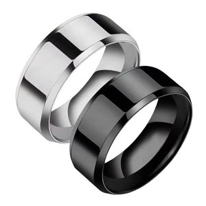 Alta Qualidade Black Titanium Stainless Steel <span class=keywords><strong>Ring</strong></span> Classic New Design Wedding Jewelry para Homens e Mulheres para o Noivado - Product Image 1