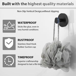 Stainless Steel 304 <strong>Suction</strong> Cup <strong>Shower</strong> <strong>Hook</strong> No Drilling Vacuum <strong>Suction</strong> Cup <strong>Hook</strong> Detachable Strong <strong>Suction</strong> Cup <strong>Hook</strong> for Bathroom - Product Image 3