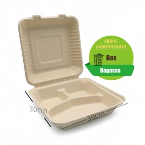Boîte en pulpe de canne à sucre biodégradable à <span class=keywords><strong>emporter</strong></span> - Product Image 3