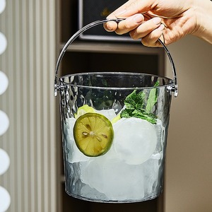 Nuovo secchio per il ghiaccio in vetro trasparente per uso domestico, cesto per frutta da Picnic in <span class=keywords><strong>plastica</strong></span> all'aperto, secchio portatile - Product Image 3
