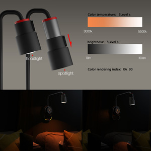 Lámpara LED de noche para mesita de noche, luz nocturna de succión magnética con protección para los ojos, lámpara de pared multifuncional para dormitorio de estudiantes para estudiar/leer - Product Image 5