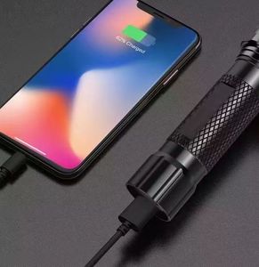 مصباح يدوي LED صغير فائق السطوع USB قابل لإعادة الشحن هيكل من سبائك الألومنيوم محمول للمنزل والإضاءة الخارجية والطويلة - Product Image 4