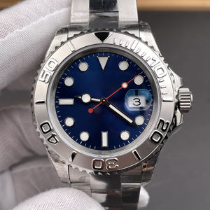 Montre mécanique de luxe en acier inoxydable avec cadran en cristal saphir à motif grille à trois couches, résistance à l'eau 3 BAR - Product Image 1