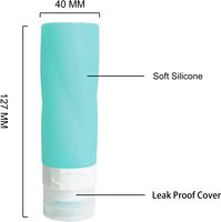 Ensemble de voyage écologique anti-fuite approuvé par la TSA en 4 pièces de 90 ml, kit de flacons de toilette en silicone pour avion