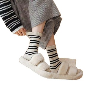 Women's Mid-Calf Socks Thick Warm Striped Thermo Winter Korean Style - Product Image 5