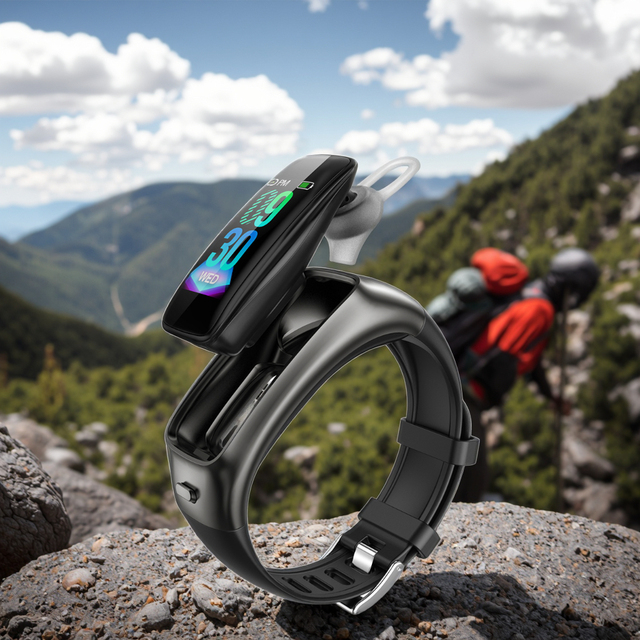 IP67 Waterproof Smart Watch Earbuds Can Answer Calls 20 Days Standby Touch Screen APP Control Multi-Health Functions Heart Rate