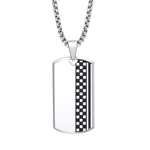 Collar de cadena <span class=keywords><strong>para</strong></span> hombre estilo hip hop, diseño sencillo y elegante, con colgante de marca de perro con patrón en blanco y negro, joyería de moda. - Product Image 5