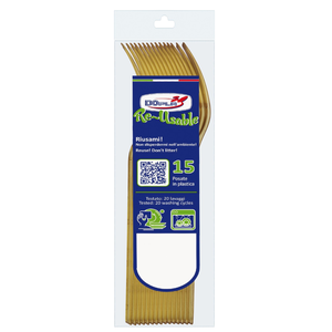 ENSEMBLE DE 15 FOURCHES COMPACTES EN PLASTIQUE DORÉ - Product Image 1