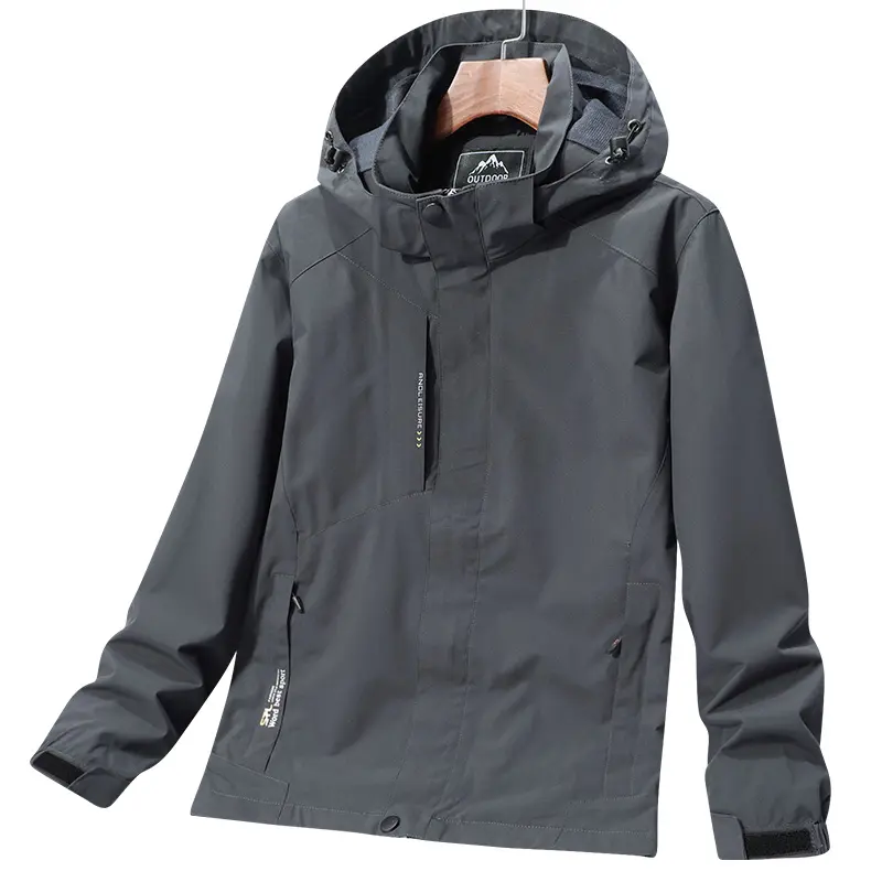 Chaqueta de concha dura para hombre, deportiva, suelta y sellada, impermeable, a prueba de viento, primavera y otoño, venta al por mayor, 100%