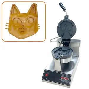 Aanpassen Cartoon Muffin Pannenkoek Wafel Machine Rvs Gewone Product Kat Vormige Waffle Maker Machine