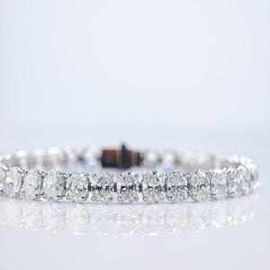 14K 18K Gold Oval Cutting Custom Solid Gold Lab Grown HPHT Diamond Tennis <b>Bracelets</b> IGI Certified Classic Unisex Gift - Product Image 1