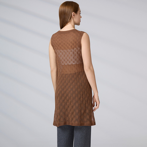 Custom Design OEM Tank <b>Top</b> Summer Fashion Crew Neck Knitwear Dresses Casual <b>Long</b> Knitted Sweater <b>Vest</b> for Women - Product Image 6