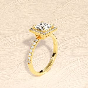 Personnalisé géométrique princesse brillant moissanite diamant solide 925 bague en argent sterling personnalisé moissanite bague bijoux - Product Image 5