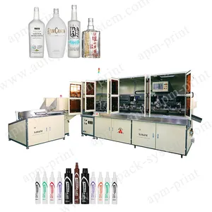 Máquina de impressão completa automática para garrafas, impressora de tela de seda para copos de garrafas de vidro