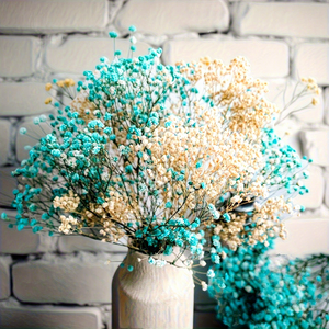 Ramo de Flores Artificiales de Baby's Breath y <span class=keywords><strong>Pampas</strong></span> Grass en Tonos Beige y Azul, Estilo Boho para Decoración de Bodas y Dormitorios - Product Image 1