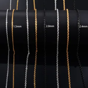 Collier Rolo en Acier Inoxydable pour Femme et Homme, Chaîne Câble Maillons O, Ras-de-cou, Accessoire Bijou DIY, Cadeau pour Elle - Product Image 2