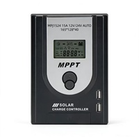 Contrôleur solaire MPPT-MPJ avec boîtier en plastique 15A 12V/24V AUTO MPJ1524