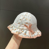 Topi Matahari Bayi Perempuan Empat Musim 6-12 Bulan & 1-2 Tahun Tipis Bernapas Dapat Disesuaikan Model Putri Lucu