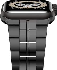 Keepwin Bracelet en titane compatible avec <span class=keywords><strong>Apple</strong></span> <span class=keywords><strong>Watch</strong></span> 49mm 45mm <span class=keywords><strong>44mm</strong></span> 42mm 41mm 40mm 38mm pour homme avec fermoir à double bouton pour - Product Image 3