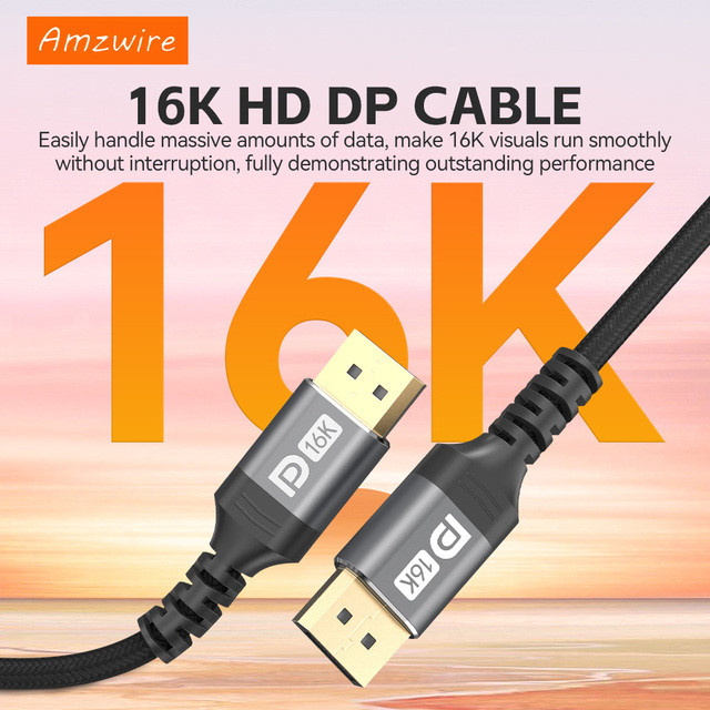 DisplayPort 2.1 Cable 80Gbps UHBR20 DP Cable 16K 60Hz 8K 120Hz Gaming Monitor Cable OEM Manufacturer for GPU PC Monitor OEM