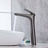 Robinet Mitigeur Gris Anthracite en Laiton de Haute Qualité, Anti-corrosion, à Poignée Unique, pour Eau Chaude et Froide, Réglable, Norme Élevée