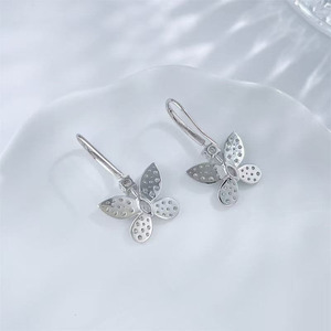 Pendientes de <span class=keywords><strong>Mariposa</strong></span> con Diamantes Cultivados en Laboratorio, Oro Blanco de 18K, Pendientes Finos para Mujer, Pendientes con Diamantes de Laboratorio - Product Image 3