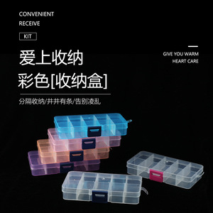 Transparent Plastic Storage Box 10 Grids Compartmentalized Jewelry Organizer Desk Organizer For Stationery Home Use - Product Image 1