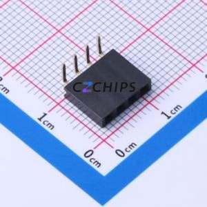 A2541HWR-4P Pin Socket Bent Lead Through Hole,P=2.54mm Connector 1x4P 2.54mm Square Hole Right Angle Insert - Product Image 1