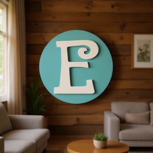 Insegna decorativa da parete in legno con lettera E di 14,5 cm di Ilan - Product Image 3