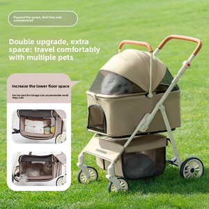 मध्यम बड़े कुत्तों के लिए उच्च गुणवत्ता वाले हल्के फोल्डेबल रोलर मध्यम बड़े कुत्तों के लिए आउटडोर यात्रा पोर्टेबल पालतू कैरियर कार्ट - Product Image 2
