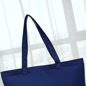 กระเป๋าช้อปปิ้งผ้าแคนวาสสีน้ำเงินขนาดใหญ่แบบใช้ซ้ำได้ พร้อมโลโก้และดีไซน์แฟชั่นตามสั่ง - Product Image 6