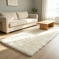 Tapis de sol en fausse fourrure moelleuse de qualité supérieure, surface douce et pelucheuse pour la chambre à coucher, l'espace de vie, l'ameublement résidentiel