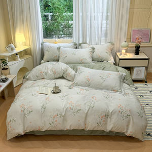 Copripiumino moderno Queen Size set di biancheria da letto 100% cotone con <span class=keywords><strong>motivi</strong></span> floreali Design stampato stagione autunnale - Product Image 1