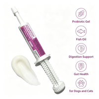 Gel Crème Probiotique Soin Santé Animaux 30ml en Seringue pour Chiens & Chats - Supplément Huile de Poisson pour la Digestion & la Santé Intestinale