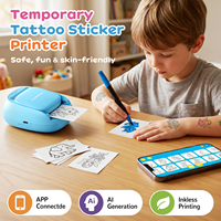 Printer Stiker DIY Portabel Kustom, Tato Kreatif Anak, Printer Stiker Sementara untuk Hadiah Ulang Tahun Anak