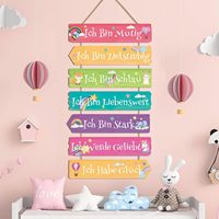 Décoration Murale en Bois Art Déco pour Filles, Licorne, Citations Arc-en-ciel, Décoration Murale pour Chambre d'Enfant et Chambre de Bébé, Cadeau et Ornement de Porte