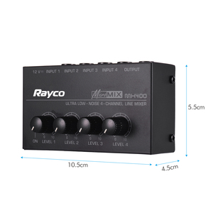Mezclador de <span class=keywords><strong>Audio</strong></span> Mono de Línea de 4 Canales Ultracompacto MX400, Mezclador de Sonido de Bajo Ruido para Pequeños Bares y Clubes - Product Image 6