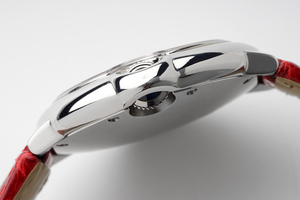 Reloj de Pulsera de Lujo de Diseñador Reconocido, Esfera Roja Ango, Movimiento Mecánico, Cristal de Zafiro, Correa de Cuero, Reloj de Alta Calidad con Puntero - Product Image 5