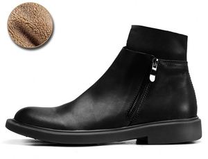 Hot Selling Large Size Mid-cut <b>Work</b> Wear Plus Velvet Warm Retro Genuine <b>Leather</b> <b>Boots</b> - Product Image 3