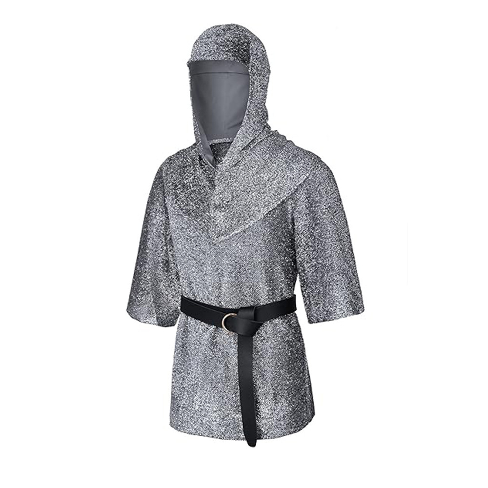 Coiffe De Mailles Chainmail Coif MS Acier Fer U-Neck - Hood Templier Croisé Médiéval Reconstitution