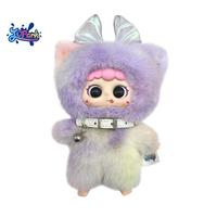 Joaprk ODM Kawaii AI Blind Box Series Cute Purple Tie-Dye Cat Plush Toy Silicone Face avec yeux réversibles AI Plush Toy