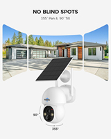 Esee Cloud 4MP IP66 Système de caméra de sécurité CCTV WiFi sans fil Détection de sports de plein air Vision nocturne Carte SD PTZ à énergie solaire