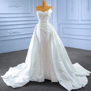 Jancember RSM67490 Crystal Sweetheart Satin Ruffle Vestidos de novia de sirena - Product Image 1