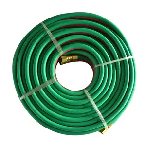 factory high pressure rubber pvc braided oxygen acetylene twin welding hose with connector