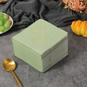 Serviettes personnalisables avec logo en feuille d'or, en pure pâte de bois, essuie-tout ménagers, qualité fête, style luxe nordique. - Product Image 4