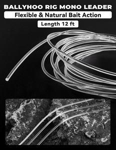 Ballyhoo Pin Rig avec chef mono <span class=keywords><strong>ou</strong></span> fluorocarbone <span class=keywords><strong>de</strong></span> 12 pieds pour appâts <span class=keywords><strong>de</strong></span> pêche à la traîne en mer - Product Image 6