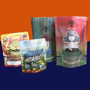 Logo tùy chỉnh <span class=keywords><strong>Ziplock</strong></span> mờ đứng lên túi nhôm lá bao bì nhiệt niêm phong 3.5 7g 1oz Túi Mylar tùy chỉnh - Product Image 1