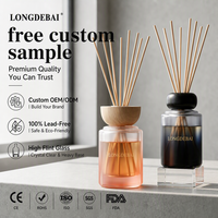 Flacon diffuseur de parfum en verre dépoli dégradé de luxe, rond, 150 ml, 250 ml, vide, avec boîte cadeau