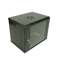 Armoire réseau murale 9U 19 pouces, profondeur 400 mm, porte en verre trempé, noire, tailles personnalisées disponibles